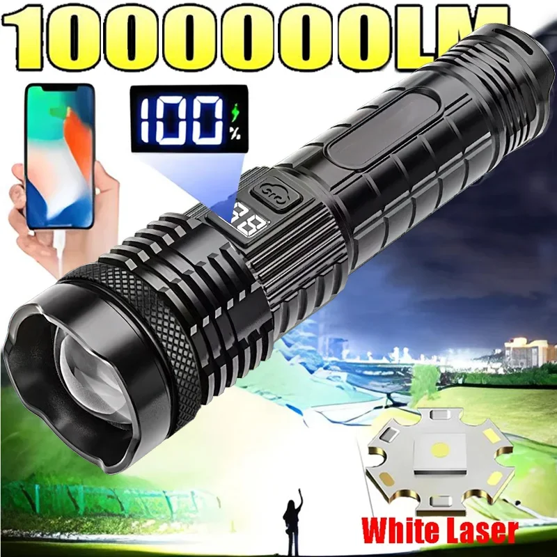 High Power Led Flashlights Long Shot Zoom Super Bright Flashlight Led USB Rechargeable Very Strong Led Flashlight For Camping