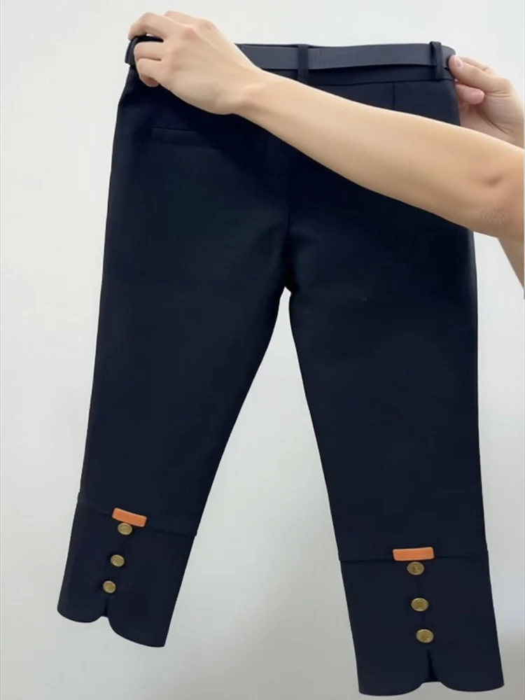 Pantalones de mujer traje negro pantalón 2025 primavera otoño ajustado ocio elegante hasta el tobillo Leggings sueltos Mujer Pantalones pitillo Mujer