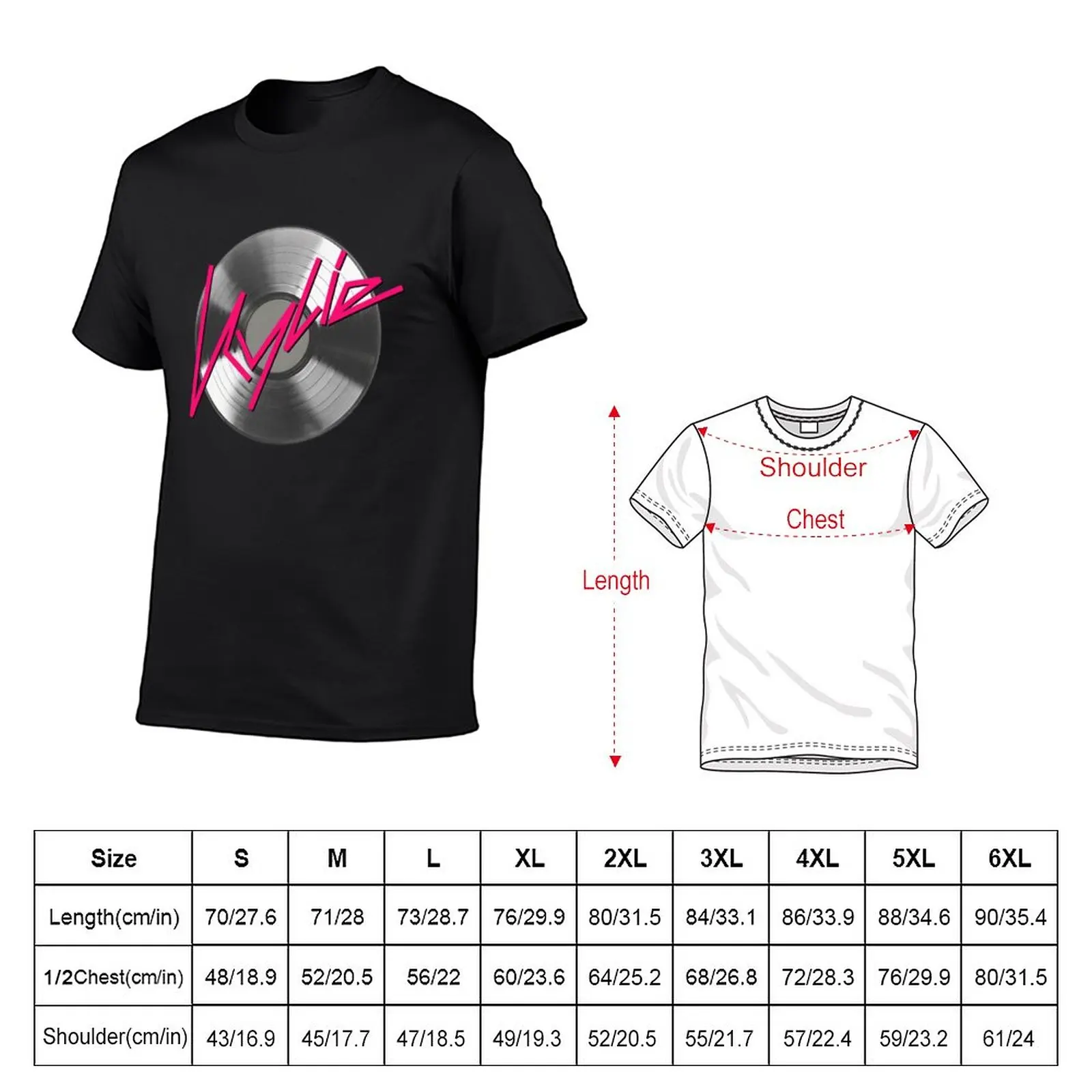 Kylie Minogue - record (silver) T-Shirt quick drying graphics men clothes