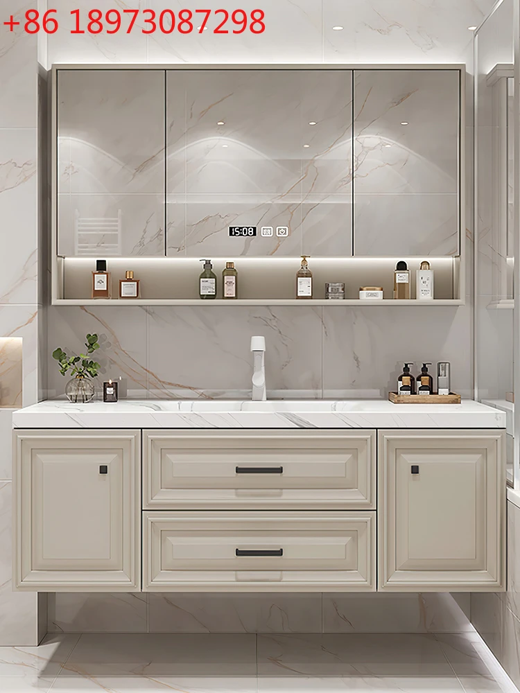 

Американский шкаф для ванной комнаты, каменная плита, горячий изгиб, встроенный умывальник для ванной комнаты