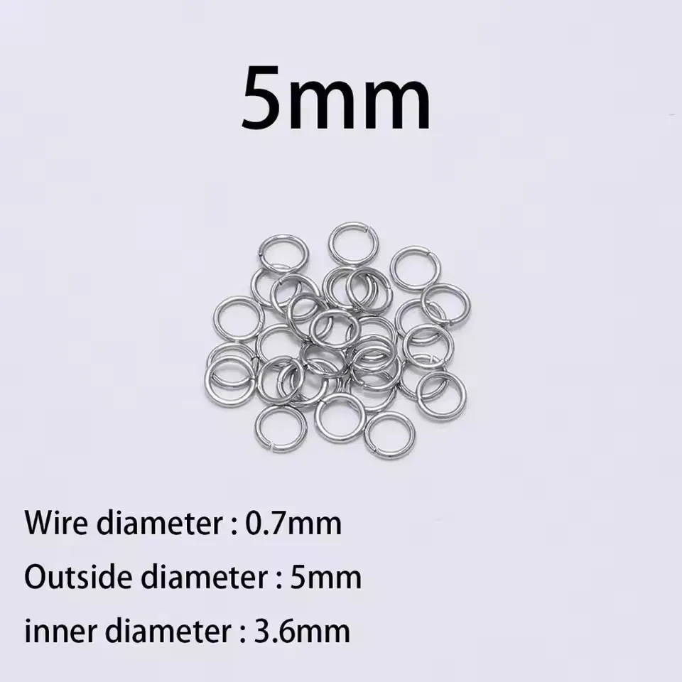 200 stuks 3-10mm roestvrijstalen splitringen, open enkelvoudige lussen, jump rings, connectoren voor DIY sieraden maken, fournituren en accessoires