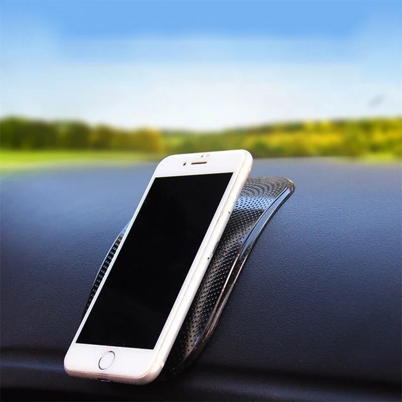 Car Non-Slip Mat Magic Anti-Slip Slide-Proof Pad Dashboard Sticky Dash Adhesive Cell Phone Mobile Holder Black Silicone 1PC
