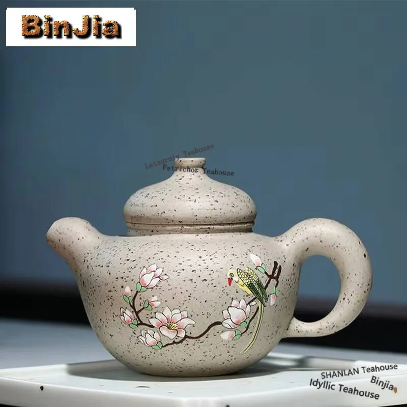 

300ml Ancient Yixing Purple Clay Teapots Handmade Pot Raw Ore Full Of Stars White Segment Mud Tea Maker Kettle Zisha Teaset Gift