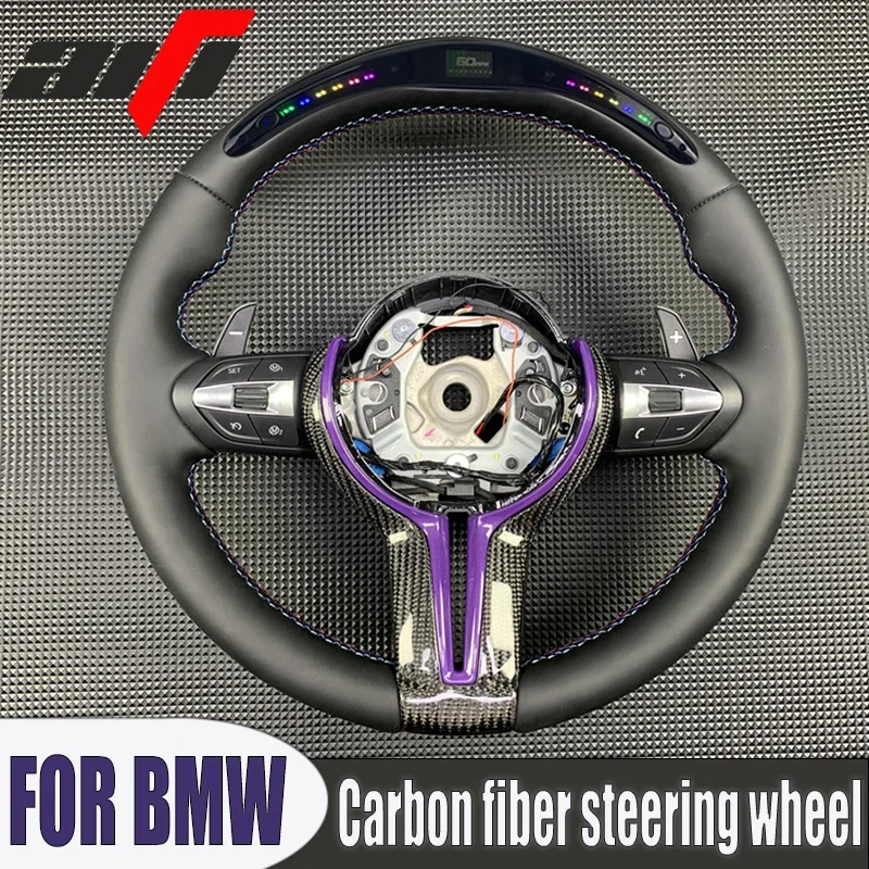カスタマイズされたカーボンファイバーステアリングホイール,bmw f30,f31,f34,x1,x2,x3,f25,f32,f33,f36,f48,f39,f49,f10,f11 f07