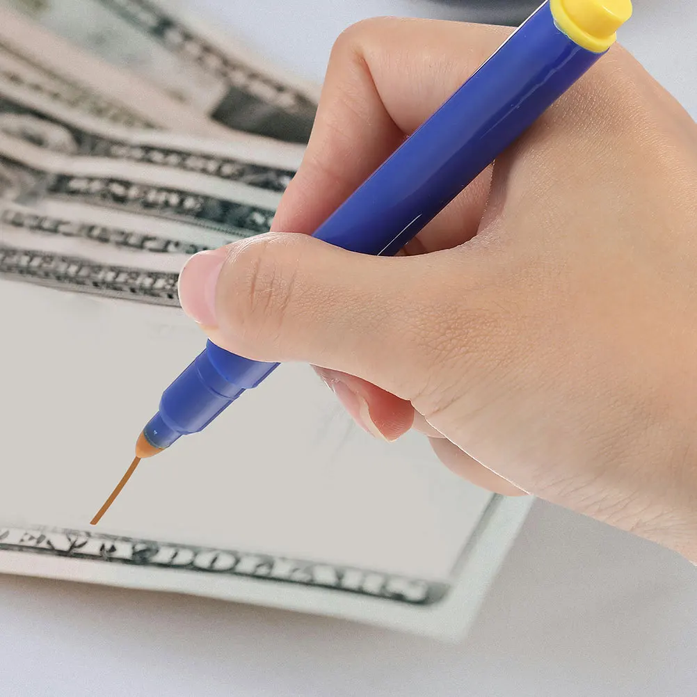 5Pcs Water-Based Banknote Pen Lightweight Longlasting Marking Counterfeit Money Checker for Retail Office Currency