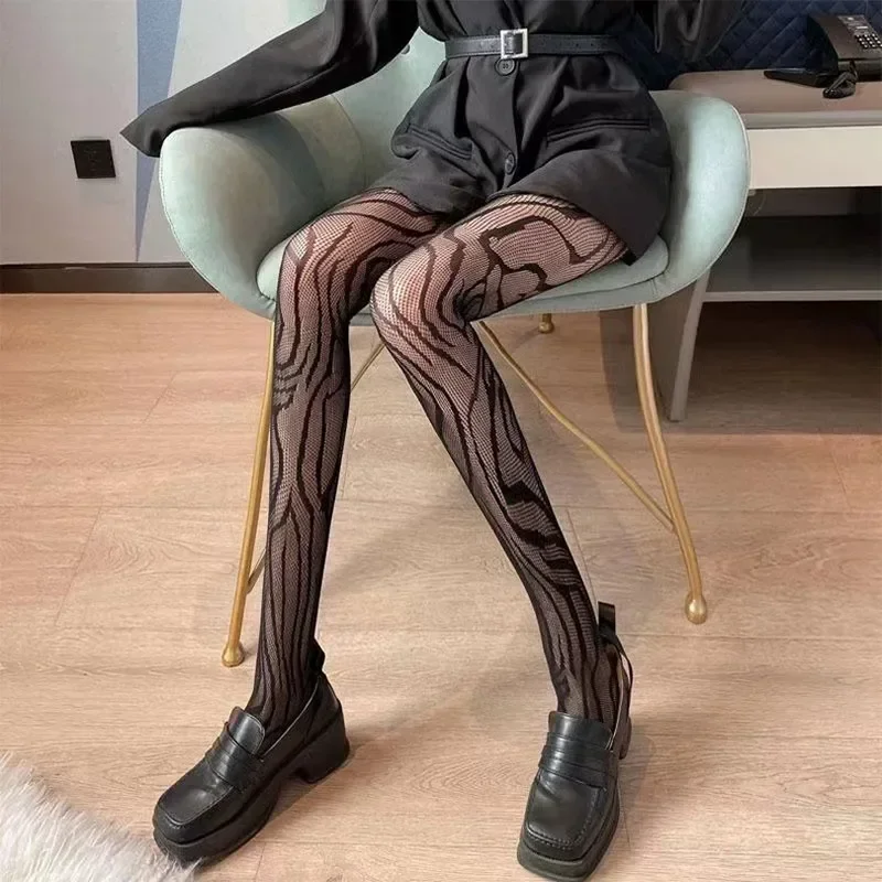 Frauen Sexy Gemusterte Netzstrumpfhose Schlanke Beine Lange Netzsocken Fischnetz Nylonstrumpfhose Damen Transparente Körperstrümpfe