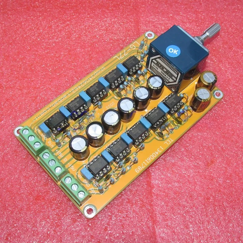NE5534 Ultra-low distortion preamp/headphone dual-purpose amplifier board LG77L, 22DB gain, +-15V power supply