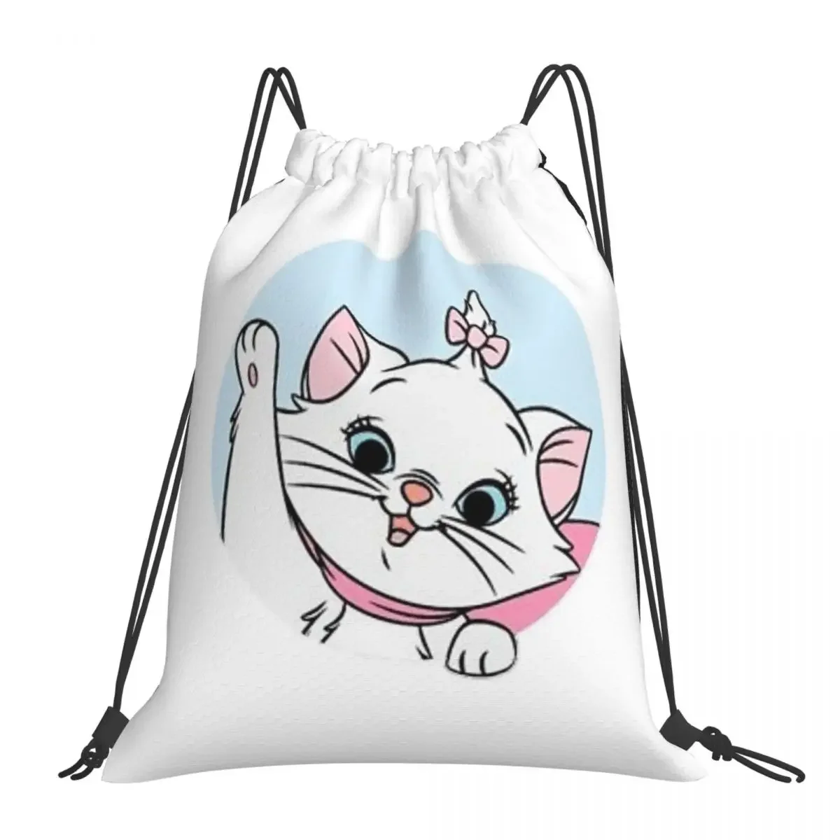 

Hello Marie Backpacks Fashion Portable Drawstring Bags Drawstring Bundle Pocket Sports Bag BookBag For Man Woman School