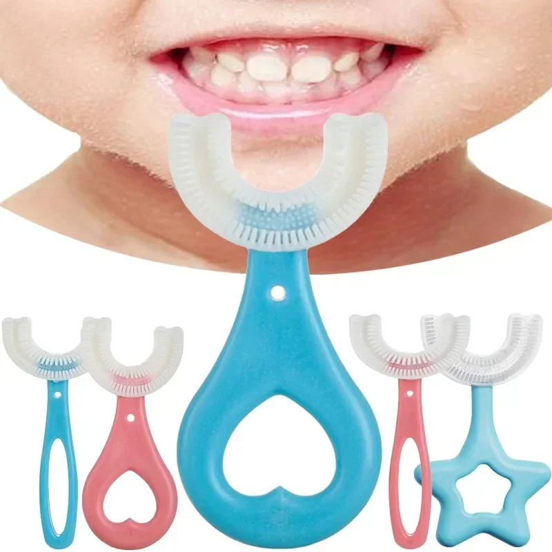 

1/2pcs U Shaped Kids Toothbrush Baby Teeth Cleaning Brushing Instrument Children Oral Cleaning Toothbrush Brushing Tools