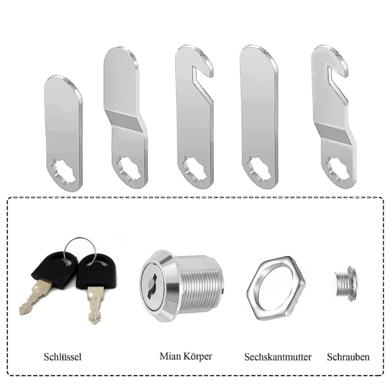 Set serrature da 16 mm con 4 chiavi Set serrature per mobili in metallo per sicurezza armadietti cassetti