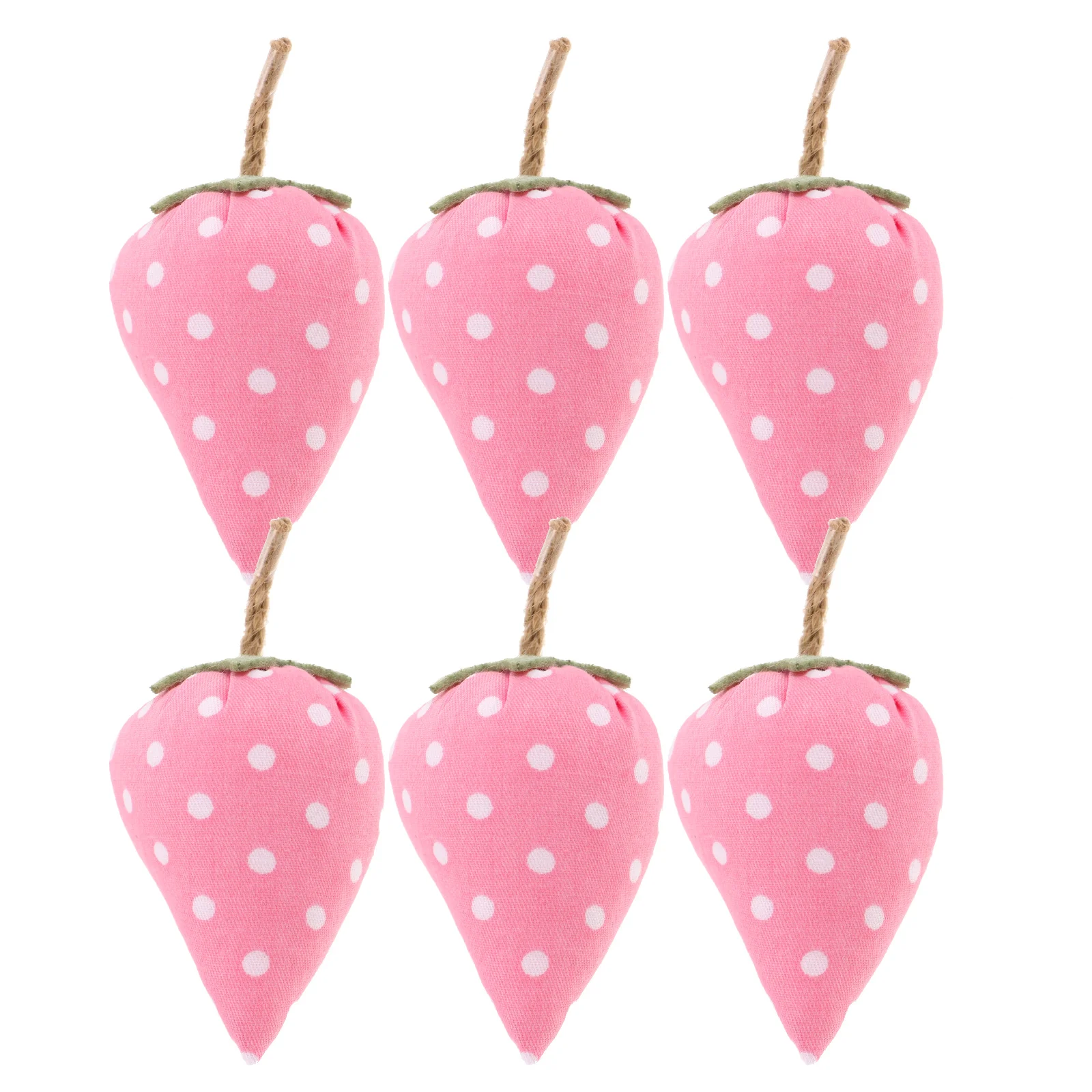 

6pcs Faux Fabric Strawberries Decor: Realistic Artificial Strawberry Home Decoration For Living Room Bedroom Kitchen Wedding