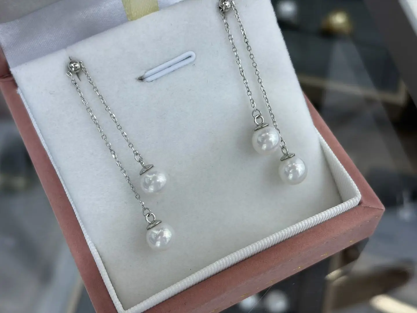Natural South Sea Pearl Adjustable Stud Earrings/Long Earrings Elegance Earrings AAAA 7-8mm