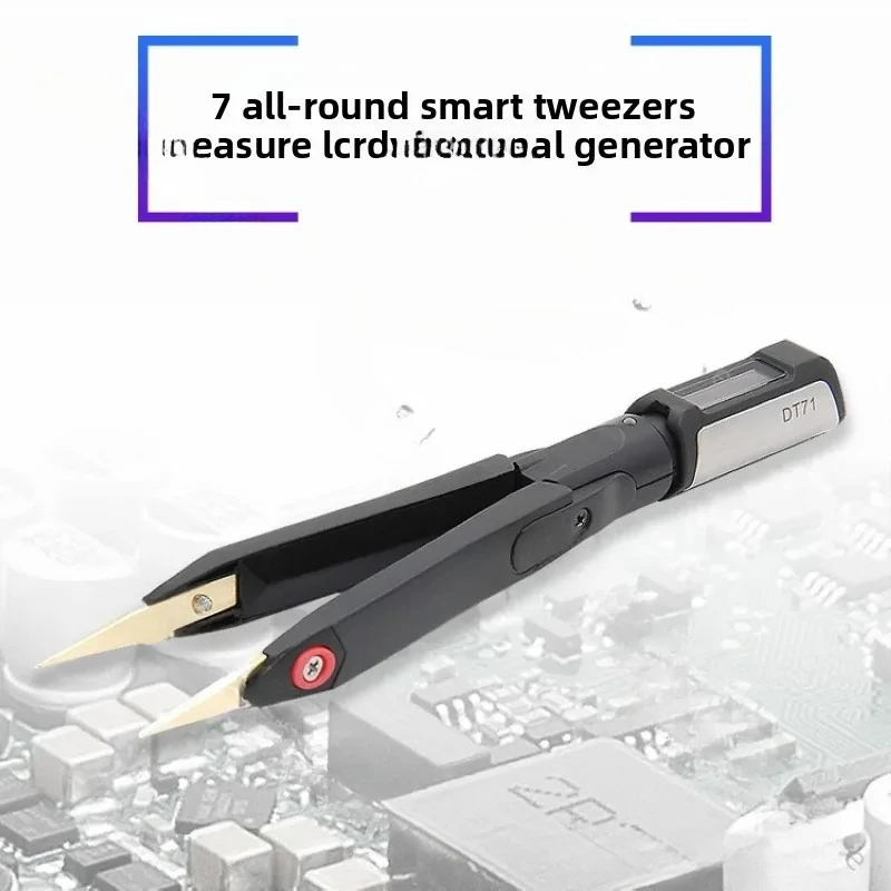 Pinzas inteligentes DT71, inductor de resistencia de puente Digital LCR, probador de componentes de capacitancia, multímetro SMD