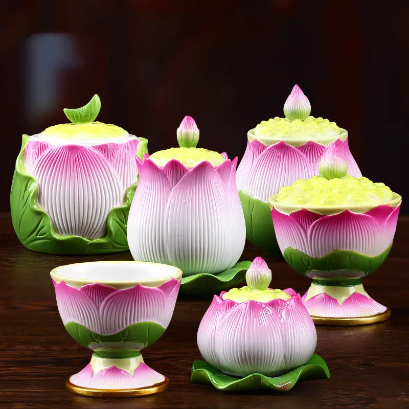 Adornos de taza de suministro de agua de cerámica para salón de Buda, marco de Bogu para el hogar, decoración Feng Shui, accesorios de decoración de adoración budista