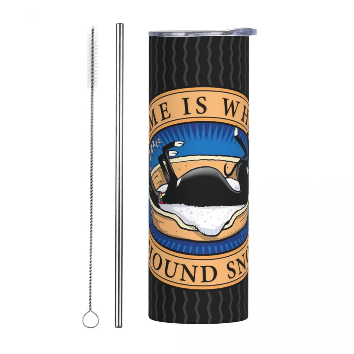 Home Is Where The Hound Snooz Stainless Steel Tumbler Vacuum Insulated Mug Thermal Cold Bottle Straw With Lid 20oz