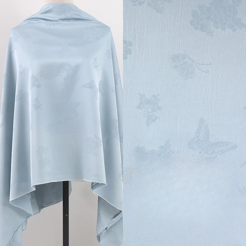 

Тяжелая жаккардовая ткань с бабочкой Hanfu Qipao, блузка, рубашка, весна-лето, модный текстиль, традиционный материал одежды