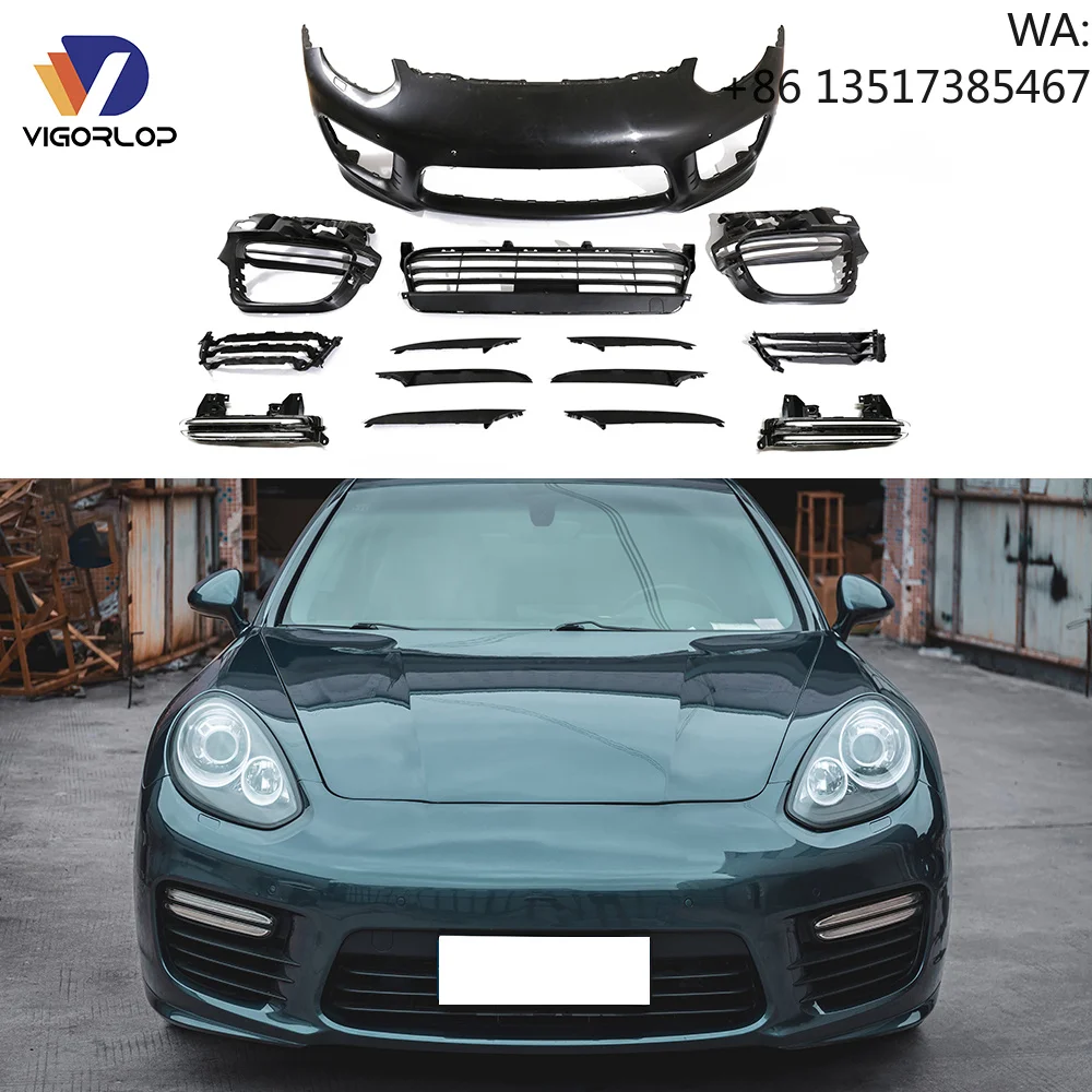 

Auto Parts Car Front Bumper Cover Skirt for porsche Panamera 970.2 2014-2016 Upgraded Turbo Front Bumper