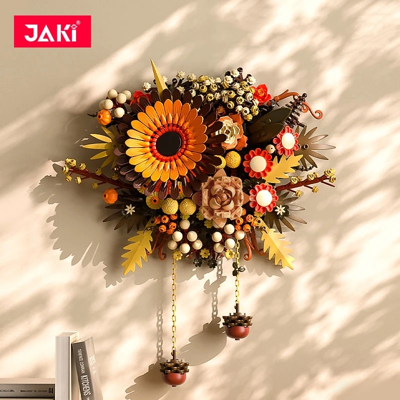 JAKI Blocks Building Toys DIY Bricks Art Wall Flowers Puzzle Women Gift Holiday Birthday Home Decorations 2511