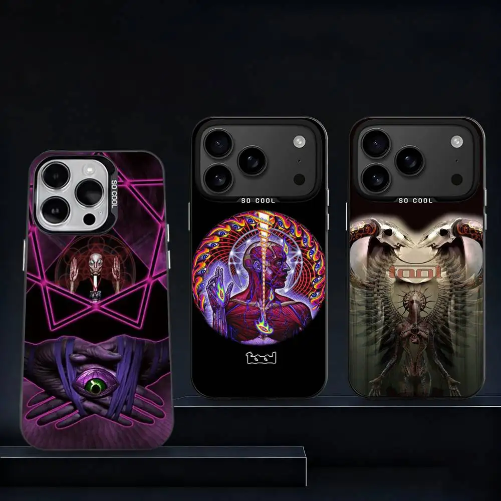 

Music T-Tool Band Rock Cool Phone Case For iPhone 17,16,15,14,13,12,11,Pro,XS,Max,Plus,Mini,SE4,E Black Matte Shockproof Cover