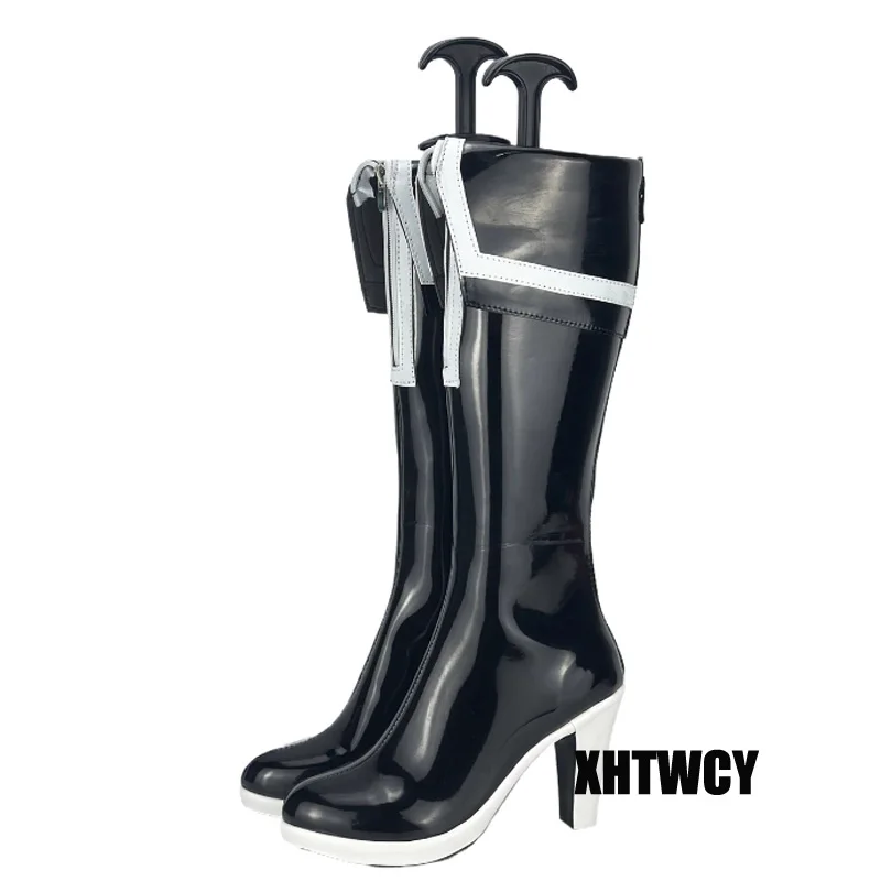 Anime ROCK Cosplay SHOOTER Women Black Boots Party Halloween Carnival Shoes Custom Made