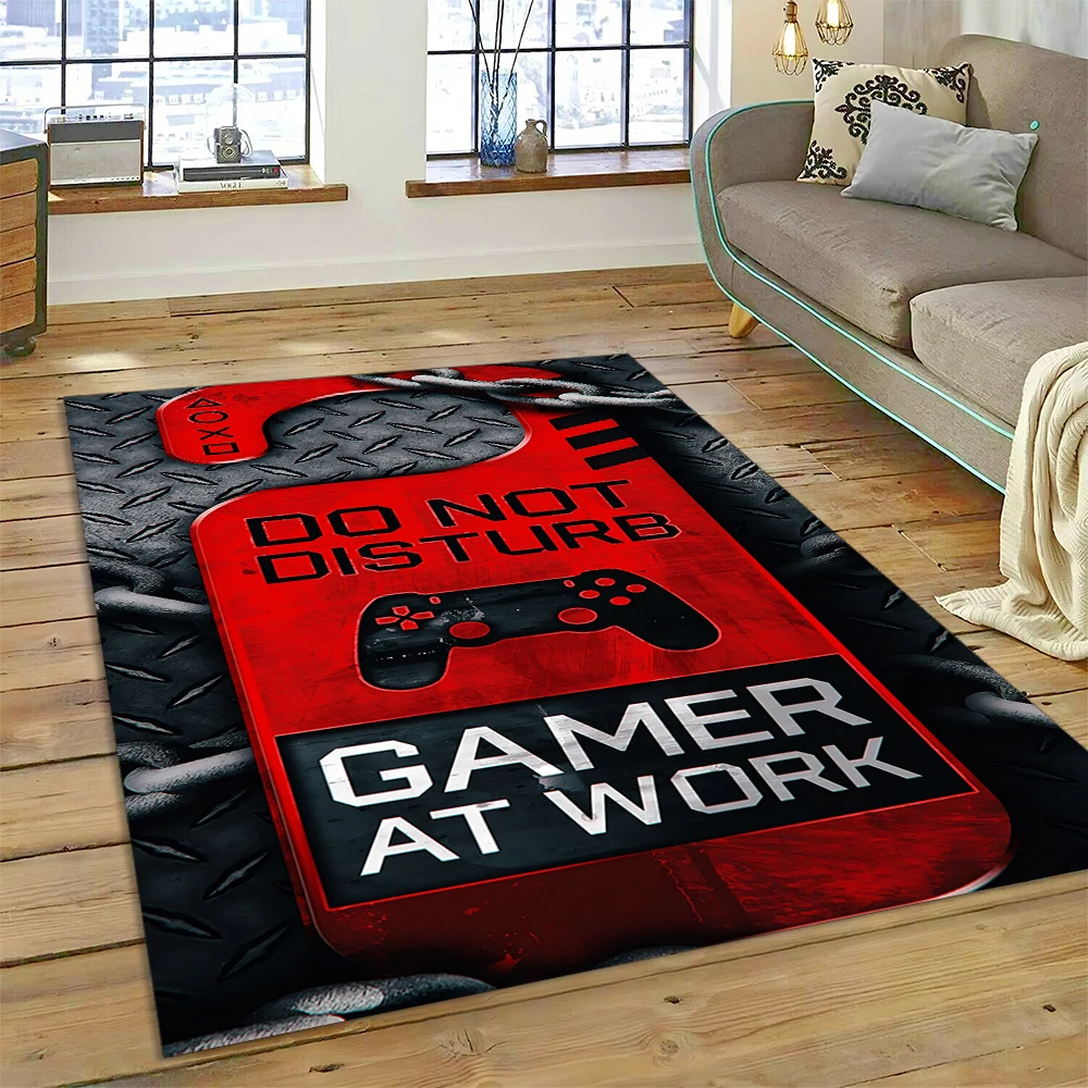 3D Gamer Game Gamepad Cartoon Carpet Rug for Home Living Room Bedroom Sofa Doormat Decor,Child Play Area Rug Non-slip Floor Mat