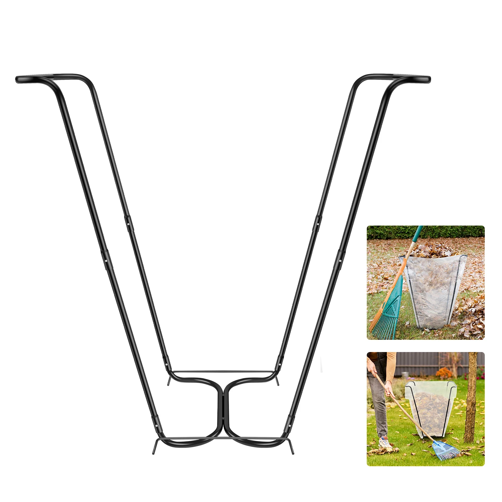 Garden Trash Bag Holder Heavy Duty Metal Outdoor Trash Bag Holder For Gardening Leaves Debris Weeds Portable Yard Bag Holder