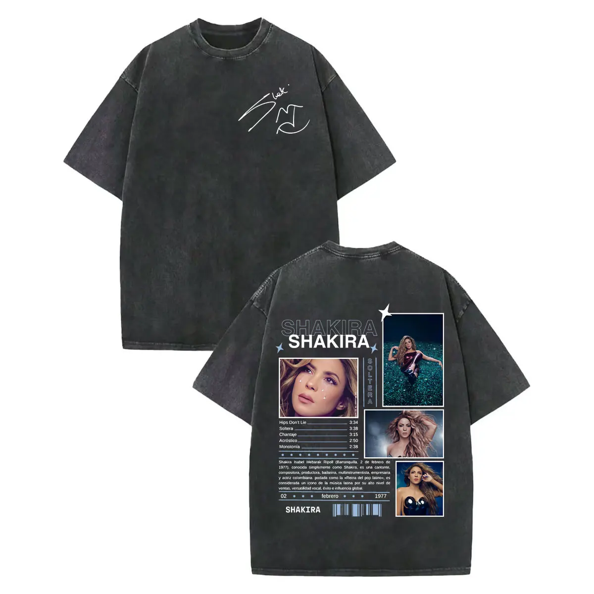 

Vintage Washed Shakira World Tour 2025 Merch T-shirts High Quality Fashion Fashion T-shirt Men Women Casual Short Sleeve T Shirt