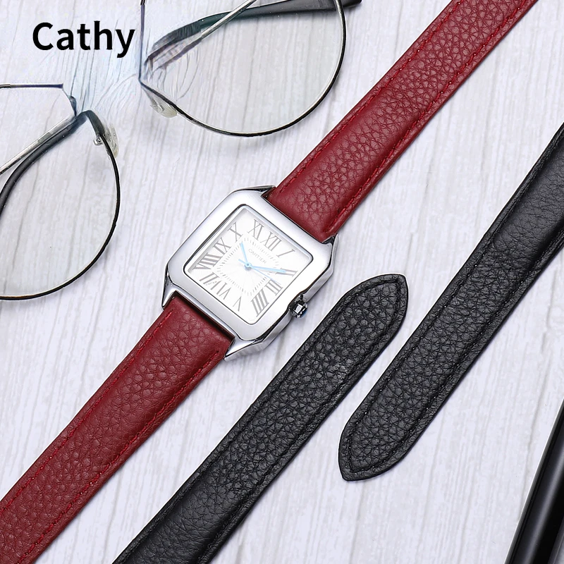 Genuine Leather Watch Strap for Cartier Tank Small Medium Wsta0028 Strap Solo Soft Comfortable Men Women Watchband 16 1719 20mm