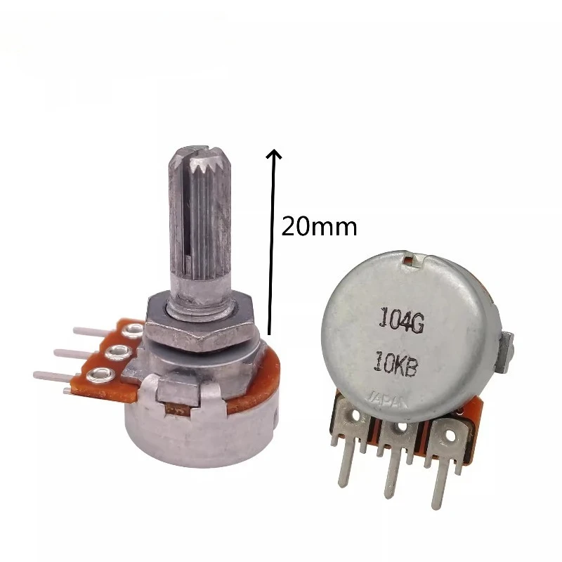1pcs，Single loop rotary potentiometer，RK163，10KB 20KB 50KB 100KB，3Pin，The shaft length is 20mm，Audio Volume Knob