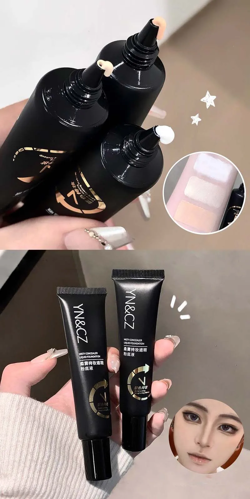 Matte Weiße Foundation Make-up Basis Volle Deckkraft Langanhaltende Wasserfeste Concealer-Foundation Cosplay Gothic Make-up – Detail 5