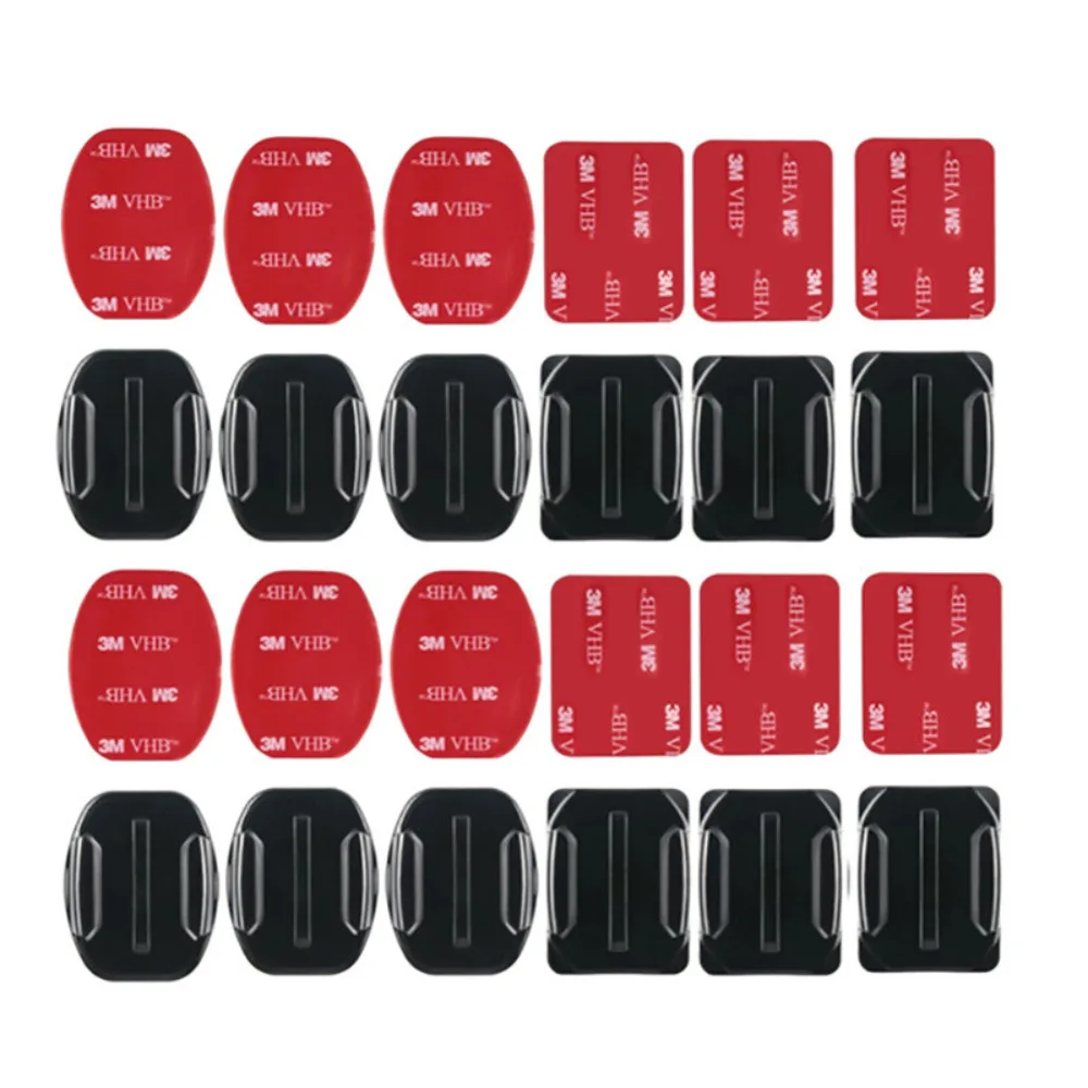 24PCS Flat Curved Surface 3M Adhesive Sticker Pads Base for GoPro Insta360 DJI SJCAM Xiaomi Yi Universal Cameras