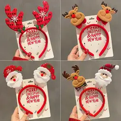 Merry Christmas Cartoon Elk Santa Claus Snowman Christmas Tree Hair Accessories  Happy New Year  Merry Christmas Headwear