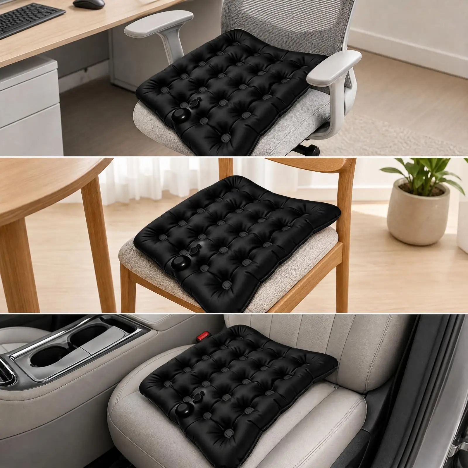 Inflatable Ergonomic Seat Cushion TPU Air Pad for Office Chair Travel Portable Rectangular Cushion