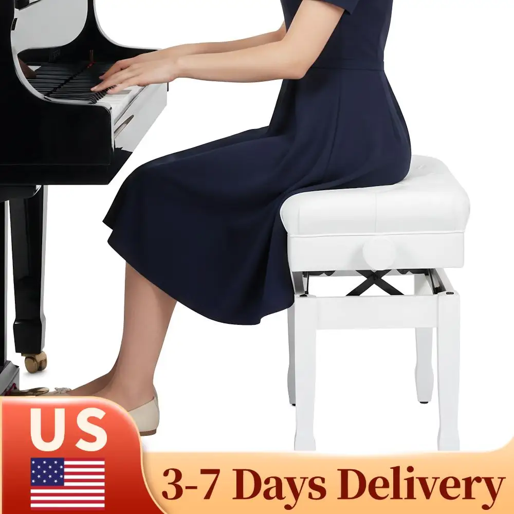 

Height Adjustable Musician Chair with Bookcase Multi-Purpose Piano Stool Breathable for Home/Music Room/Classroom