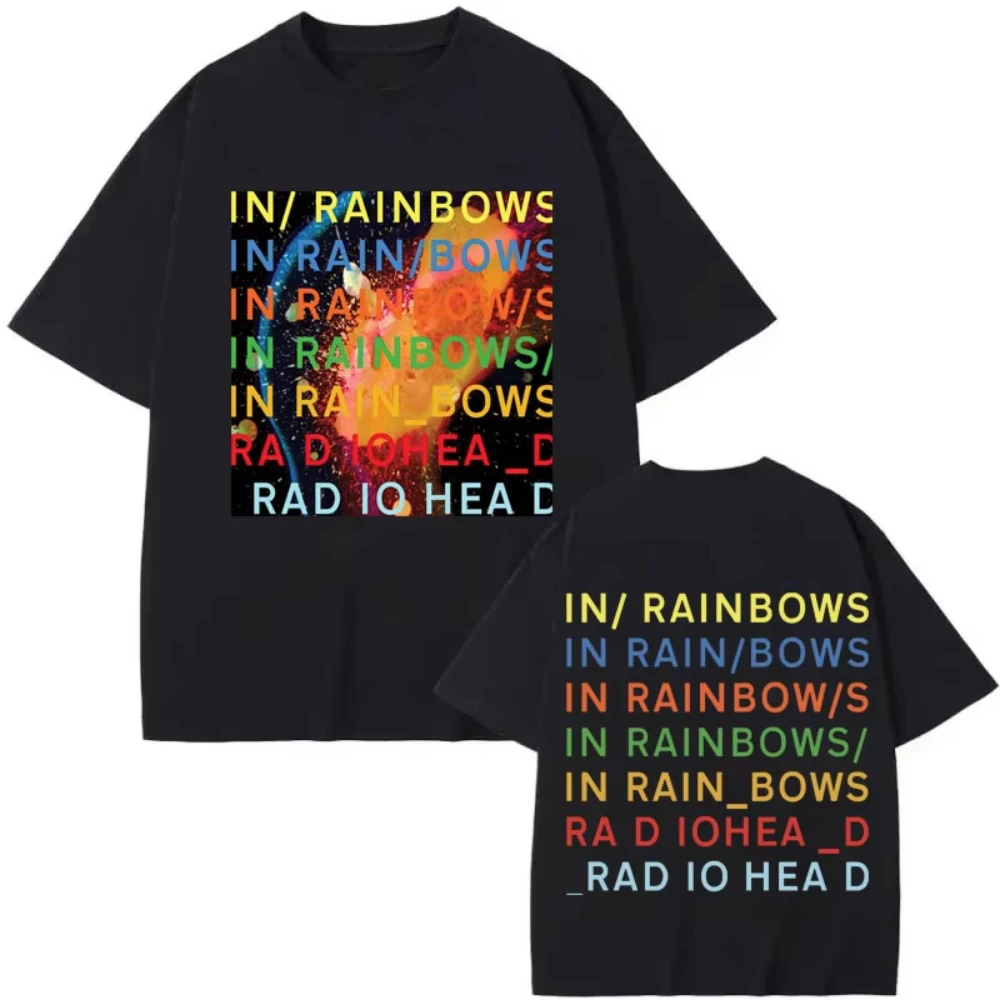 

Rock Band Radiohead in Rainbows Album Merch T-shirt Men's Women Clothing Y2k Fashion T-shirt Summer Casual Loose Cotton T Shirts