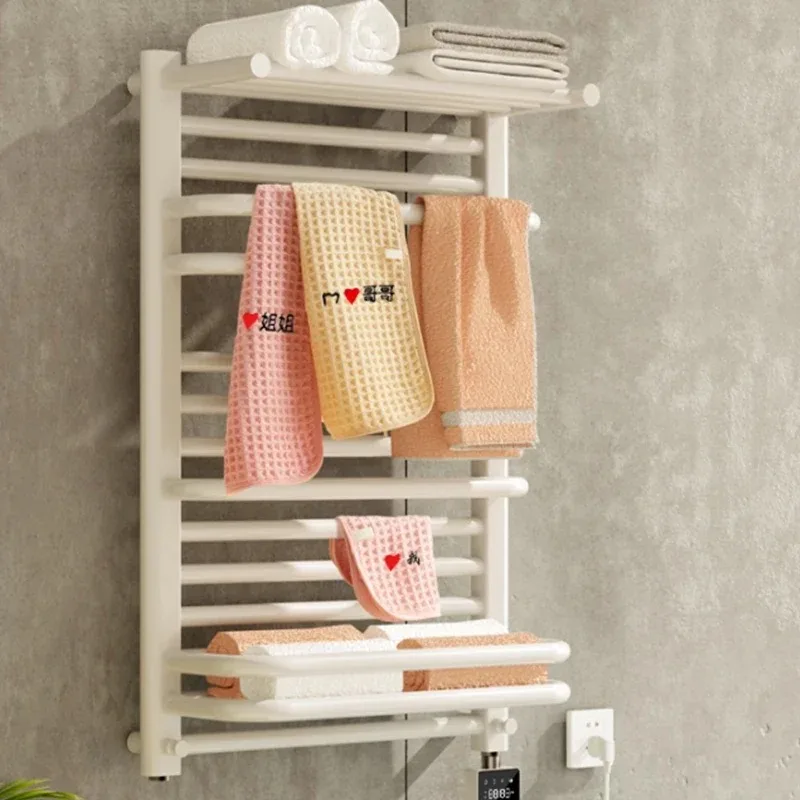 Smart Electric Towel Holder for Household Bathroom Carbon Fiber Drying Bath Towel Holder for Constant Temperature Heating In
