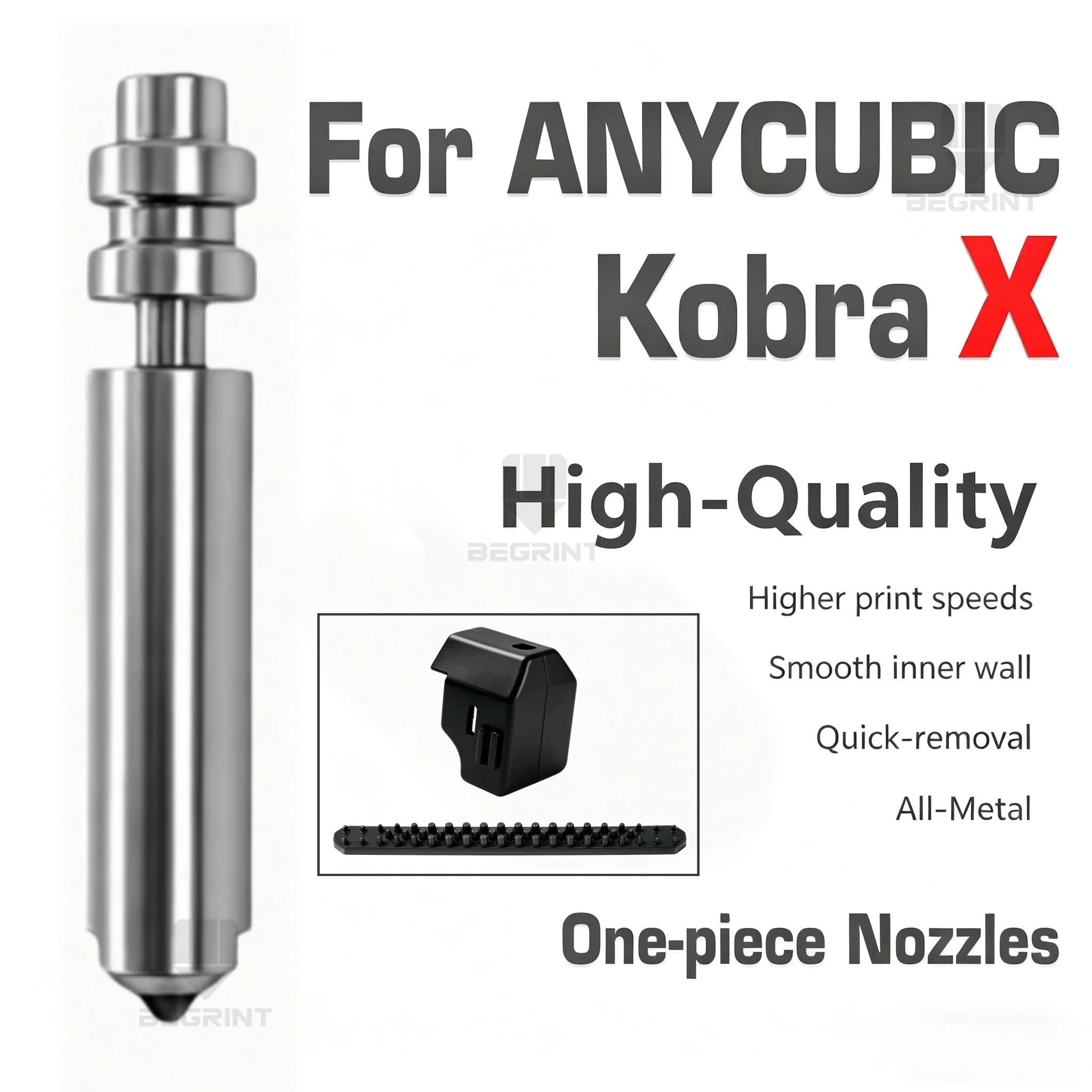 Einteilige Bimetall-Düse für Anycubic Kobra X/Kobra 4, 0,25–0,8 mm, optionale Größe, mit Silikonsocke und Düsenreinigungsnadel-Set – Detail 1
