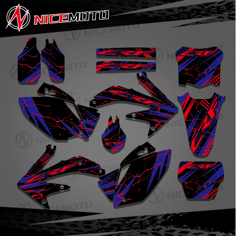 For Honda CRF450 CRF450R CRF 450 R 450R 2005-2007 2008 Full Graphics Decals Stickers Motorcycle Background Custom Number Name