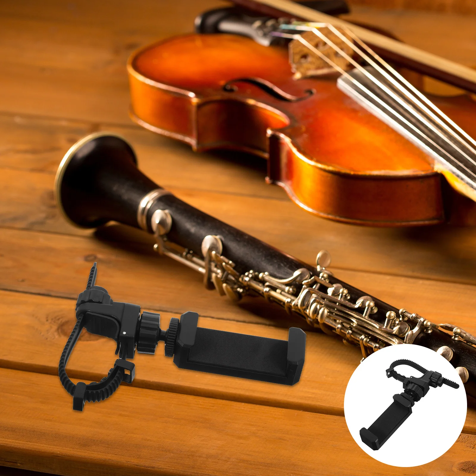 

Brass Instrument Phone Lyre Holder Clamp For Trumpet Trombone French Horn Alto Saxophone Adjustable Angle Metal Music Sheet Clip