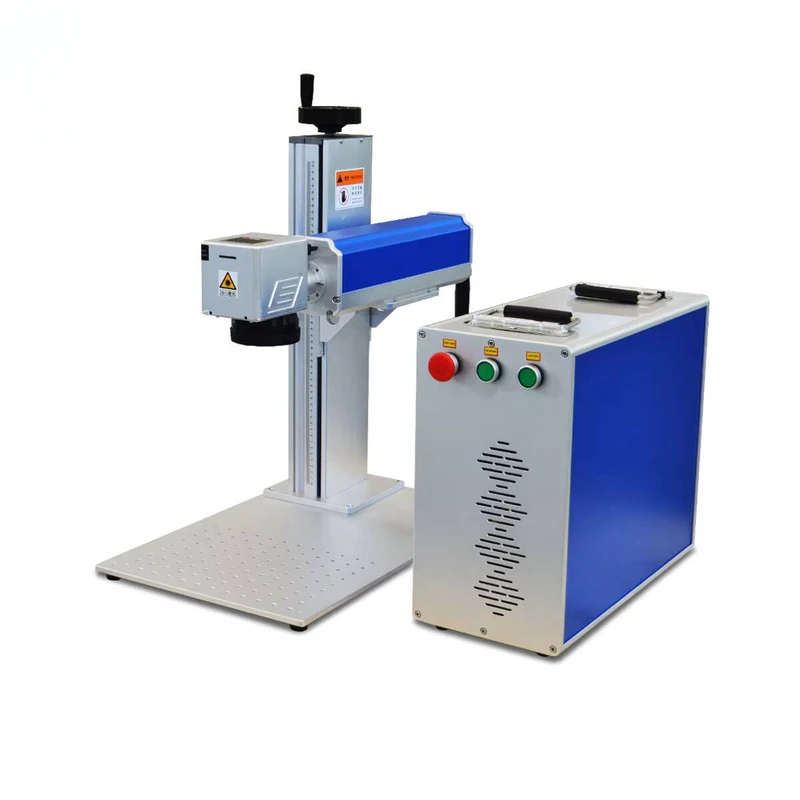 

20W 30W 50W Fiber Laser Marking Machine For Circular Gold Metal With Fixture And Rotary Platform