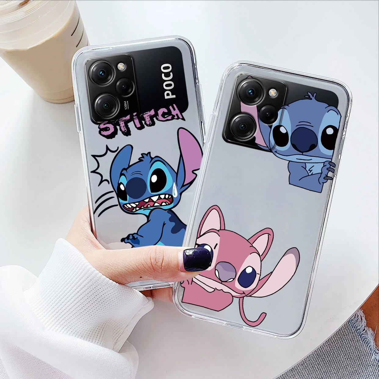 Stitch Angel Cute Case For Poco X5 X 5 Pro 5G Phone Cover Soft Silicone Cartoon Anime Funda For Xiaomi PocoX5 Coque Transparent