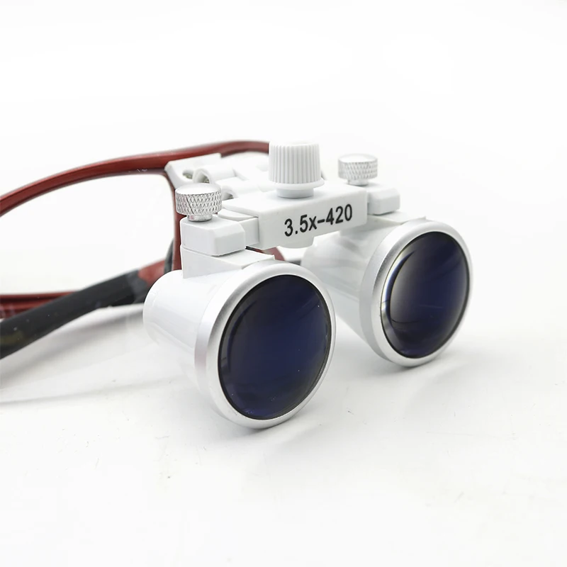 Lenti binoculari mediche professionali da laboratorio da 3,5x420 mm con lampada frontale a LED