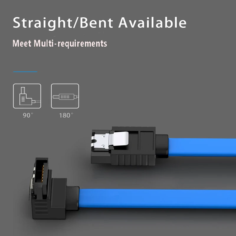 SATA Cable to Hard Disk Cable SSD Adapter HDD Cable SATAIII Cable 90 Degree for Asus MSI Gigabyte Motherboard Cable SATA3.0