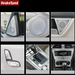 Car Styling Audio Speaker Covers Console AC Frame CD Panel Decorative Trim For Mercedes Benz C Class W204 11-13 Auto Accessories