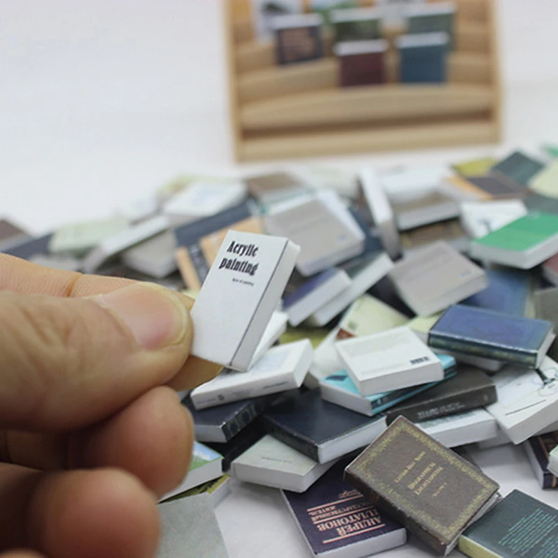 20 ピース/セットランダムドールハウスミニチュア本 1:12 小さなコミックブックミニモデル子供ごっこ遊びおもちゃドールハウスアクセサリー-おもちゃ