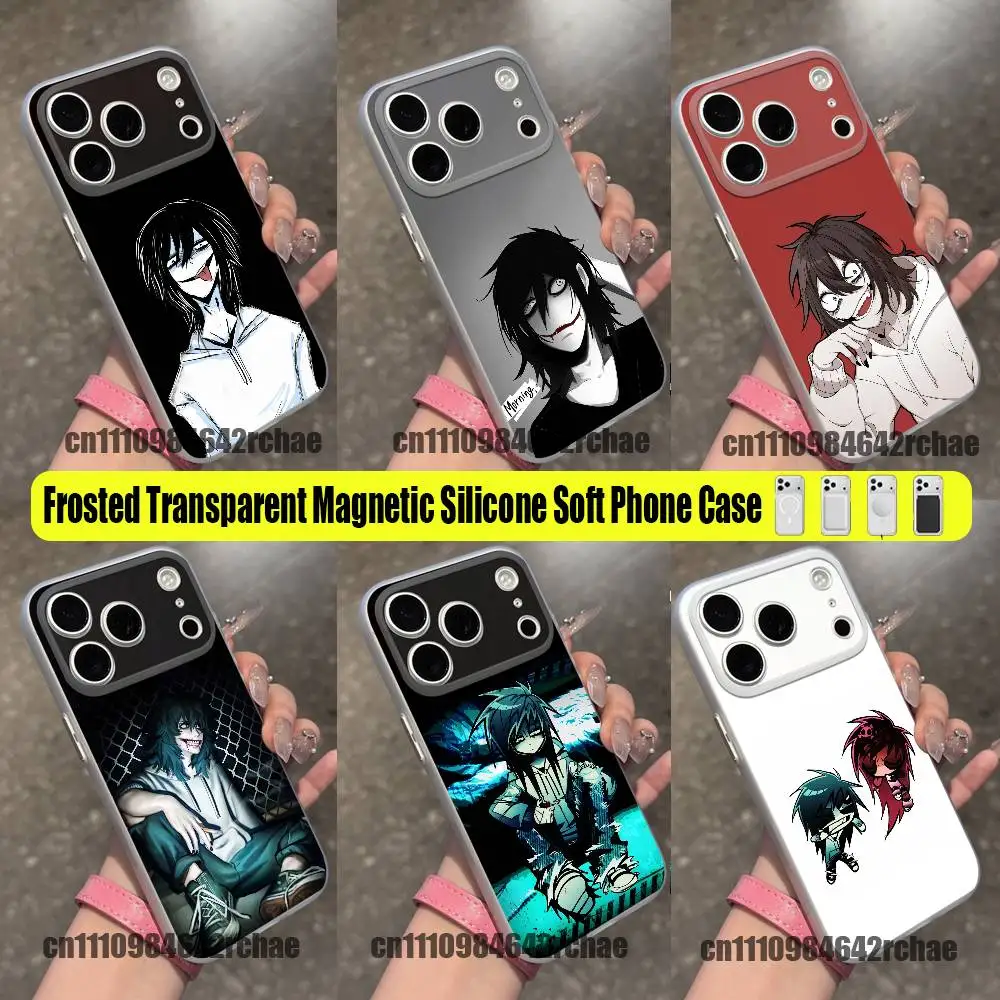 For Creepypasta Killer Jeff Phone Case For iPhone 14 16 12 15 13 17 11 E Pro Max Plus Air Mini For Magsafe Magnetic Clear