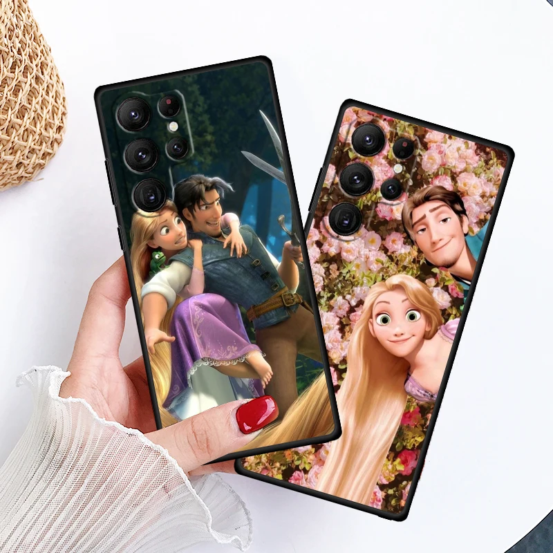 Rapunzel Disney Fairy Tales For Samsung Galaxy S24 S23 S22 S21 S20 FE S10 S10E Plus Ultra Pro Lite 5G Black TPU Phone Case