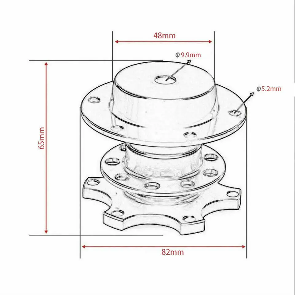 Universal Sport Steering Wheel Quick Release Utility Knife Boss Kit Red Hub Adapter