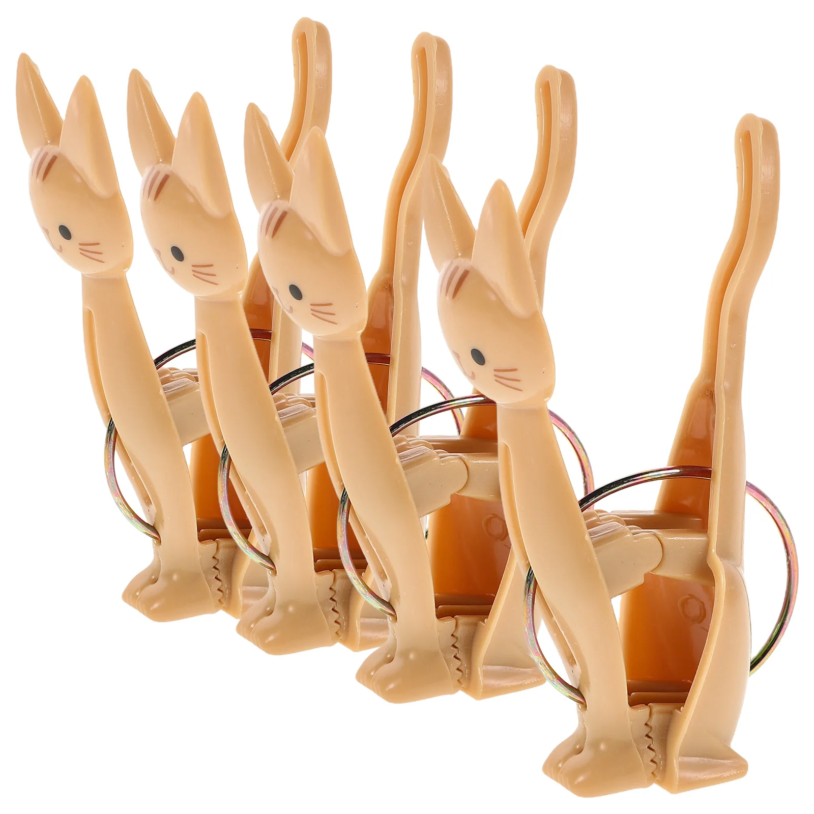 

4pcs Windproof Clips Cute Cartoon Desk Memo Sealing Snack Bag Heavy Duty Plastic Clothespins Functional Accessories Household