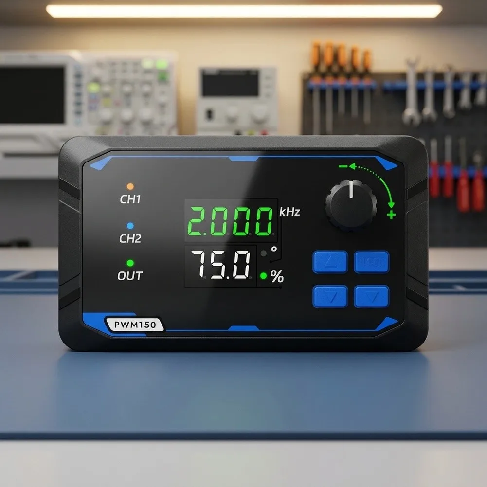 Dual Channel PWM150 Signal Generator for Development Work with 5V to 24V DC Output Voltage and 0.2A Max Current